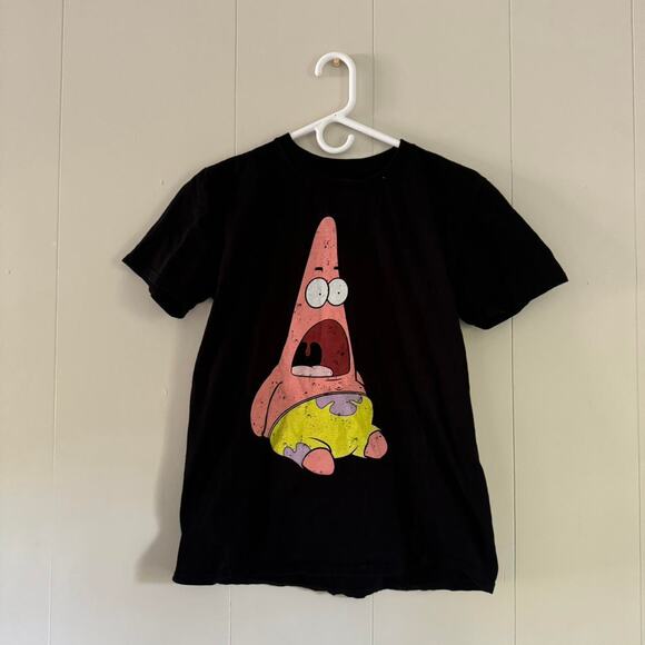 Spongebob / Patrick graphic black short sleeve t shirt unisex medium - Picture 1 of 4